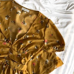 Gorgeous mustard yellow floral dress